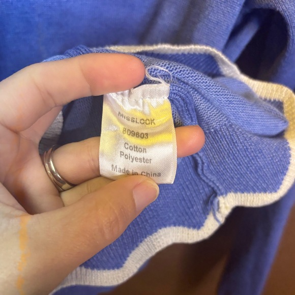 Misslook Blue Scalloped Trim Sweater – Women’s M - Picture 4 of 6